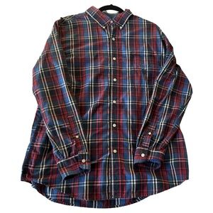 Chaps Easy Care Plaid Mens Button-Up Long sleeve Shirt